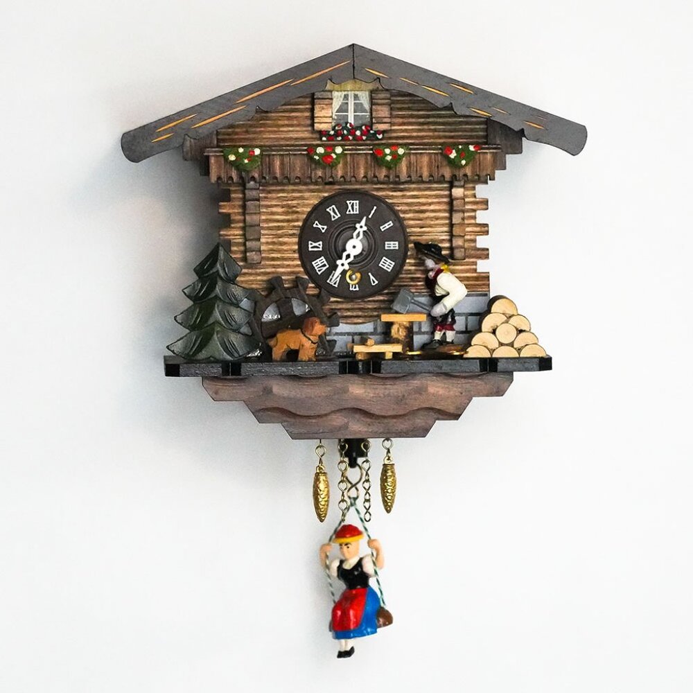NIB Vintage Authentic German Black Forest Mechanical Cuckoo Clock w/Swiss Music